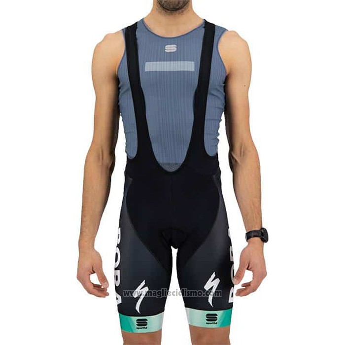 2021 Abbigliamento Ciclismo Bora Campione Bianco Verde Manica Corta e Salopette